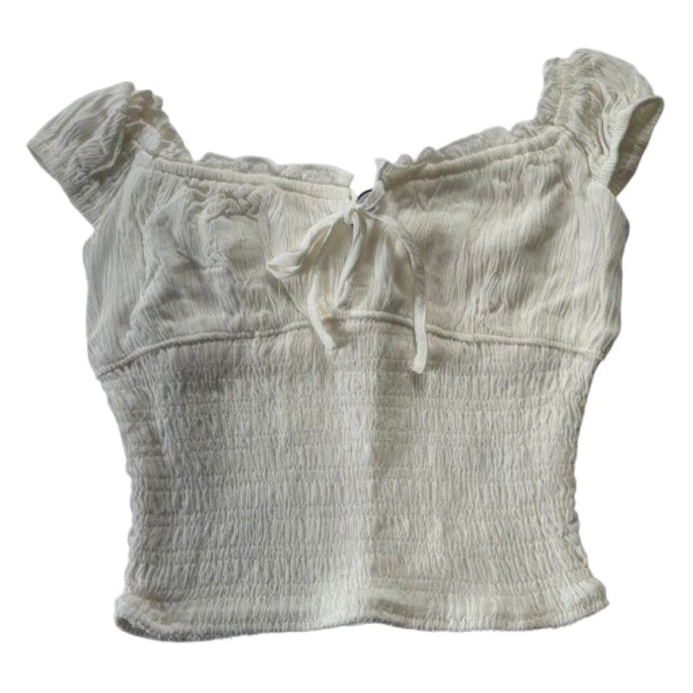 🤍 Garage White Off Shoulder Crop Top 🤍